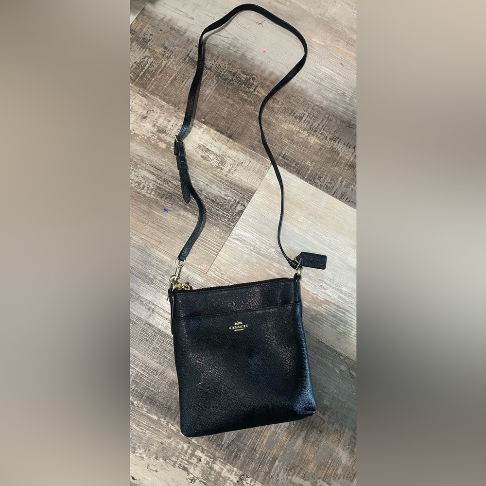 Coach Black Pebbled Leather Crossbody Bag
